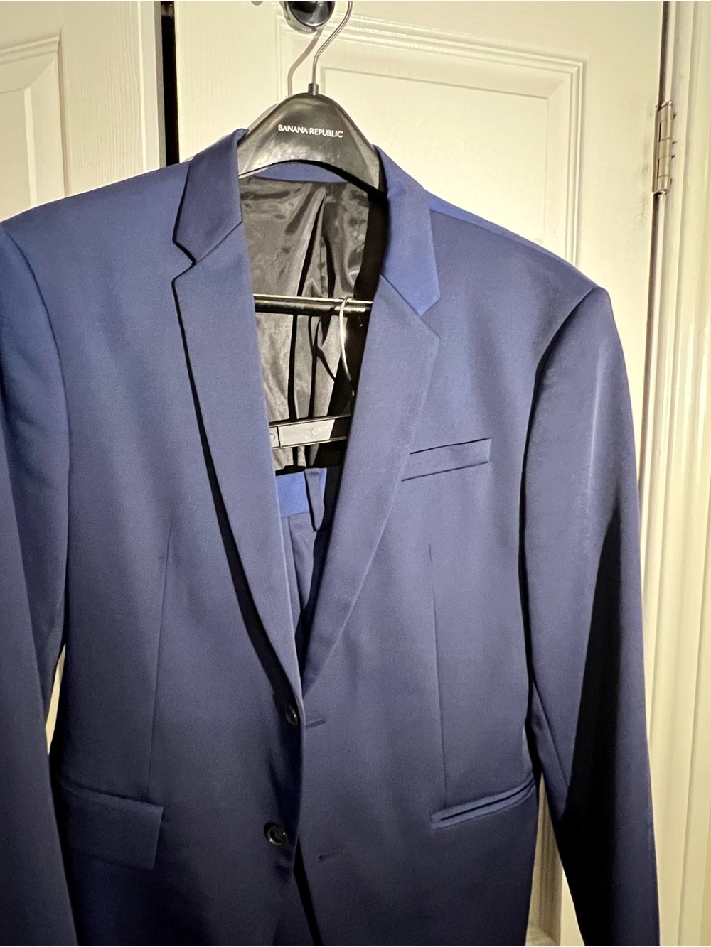 Zara Men's Dark Blue Two-Button Suit Jacket
